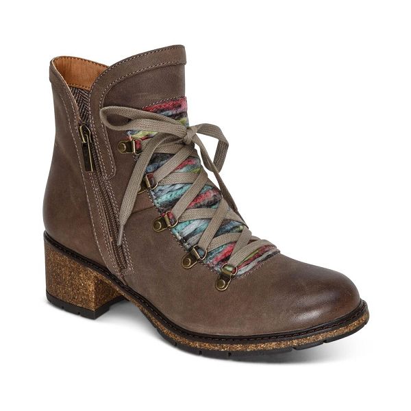 Aetrex Women's Joleen Arch Support Boots Grey Shoes UK 7066-438